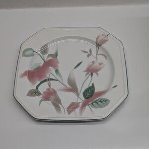 Mikasa Silk Flowers Dinner Plate 10" Continental USA Pink Floral Octagon